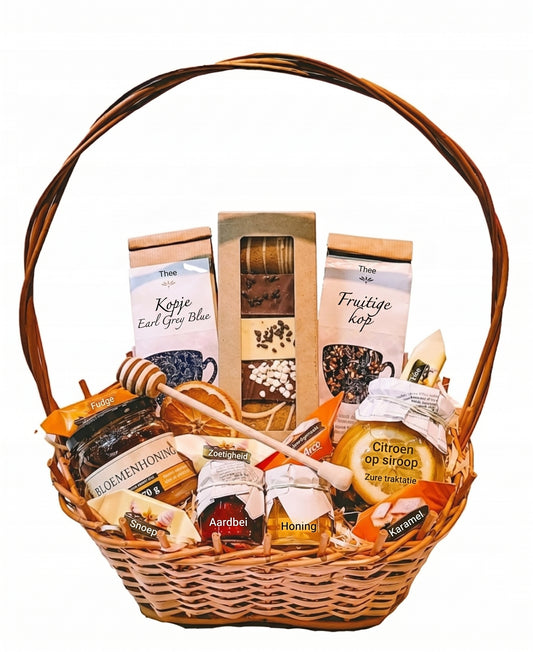 MEGA CADEAUMAND CADEAU THEE HONING SNOEPJES BEDANKT