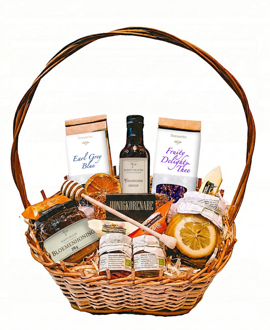Een mega-gezonde, grote geschenkmand – natuurlijk genot. Cadeau voor mama, papa, oma, opa, verjaardag, Moederdag